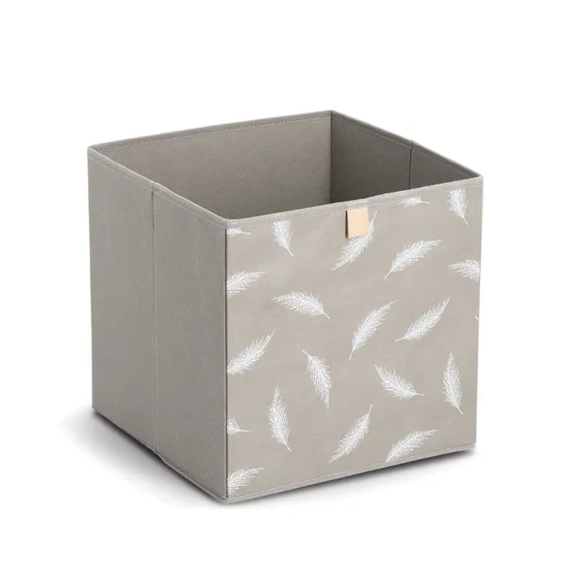 zeller-present-home-living-aufbewahrungsbox-feather-vlies-grau image 1