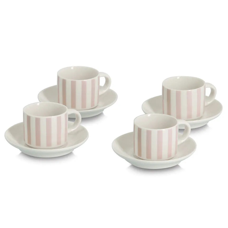 zeller-k-che-espresso-set-stripes-8-tlg-porzellan-beige image 1