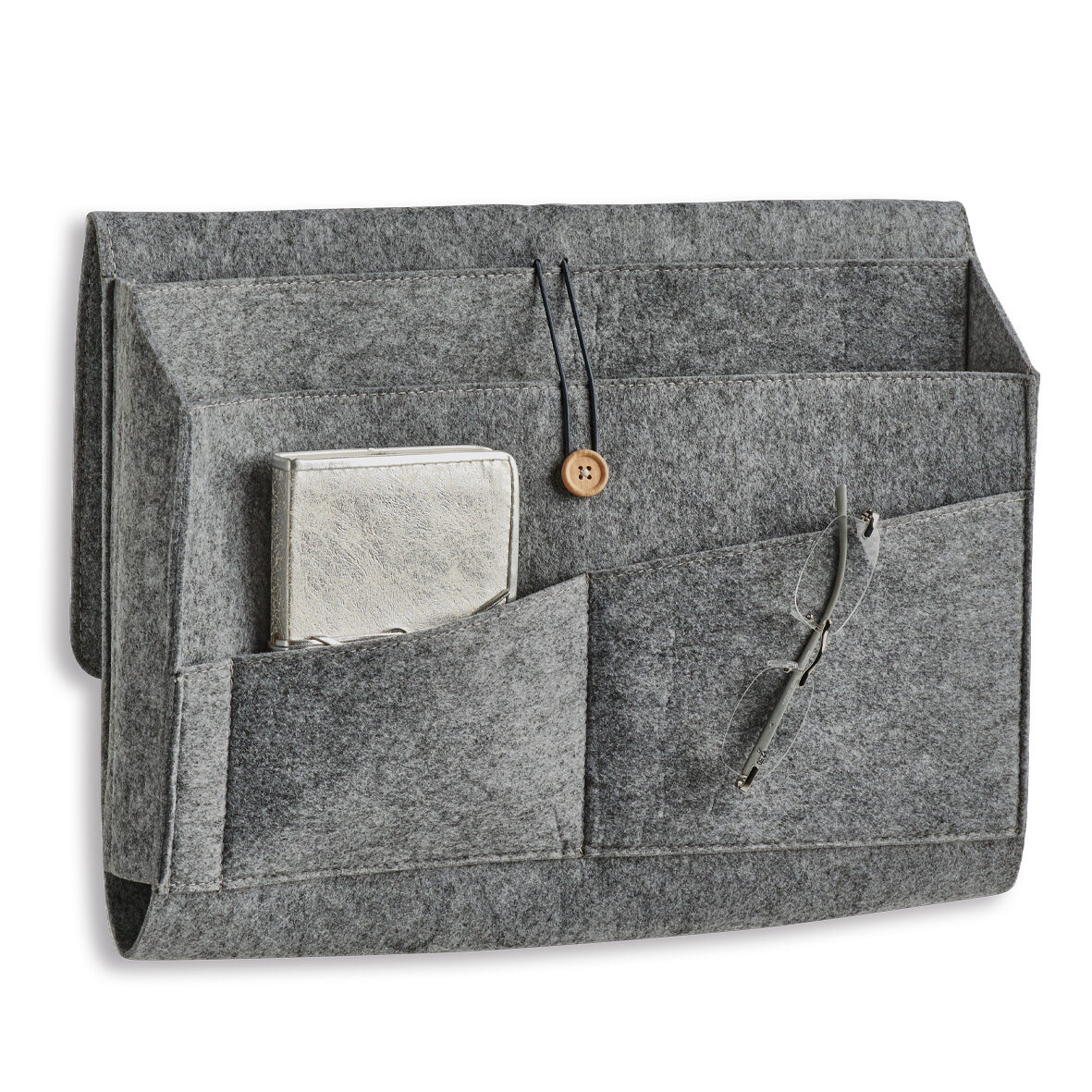 zeller-present-home-living-couch-organizer-filz-grau-sofatasche image 2