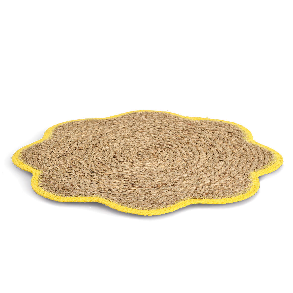 zeller-present-platzset-grasgeflecht-gelb-bl-tenform image 3