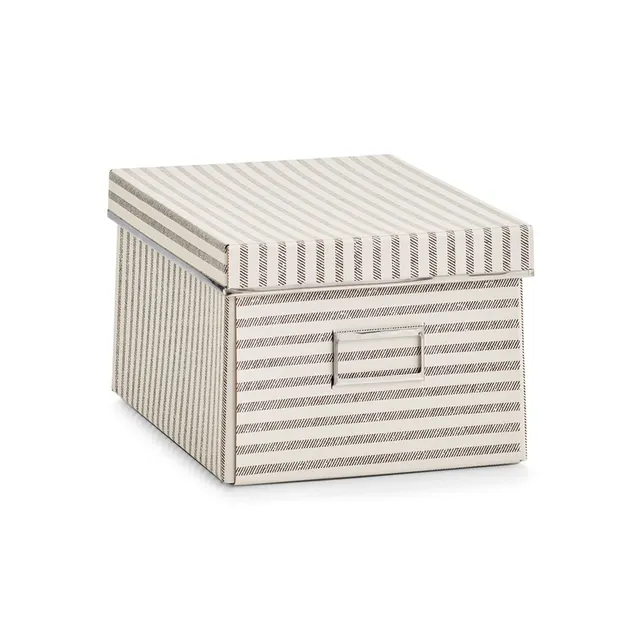 zeller-present-stripes-aufbewahrungsbox-pappe-beige image 1