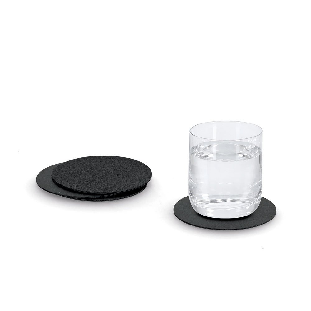 zeller-present-table-glasuntersetzer-4-tlg-schwarz-kunstleder image 4