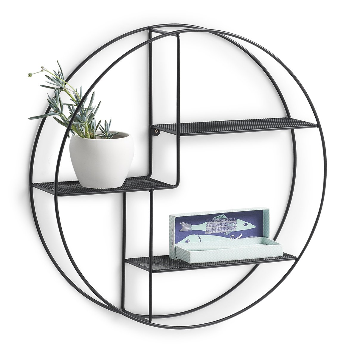 zeller-present-home-living-wandregal-metall-schwarz-3-b-den image 2