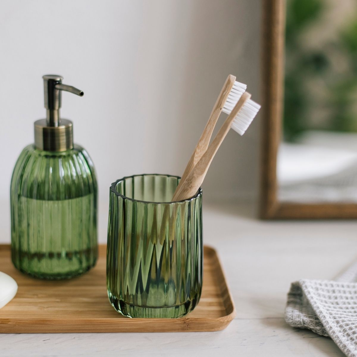 andrea-house-zahnb-rstenhalter-glas-gr-n-vintage-bad image 3