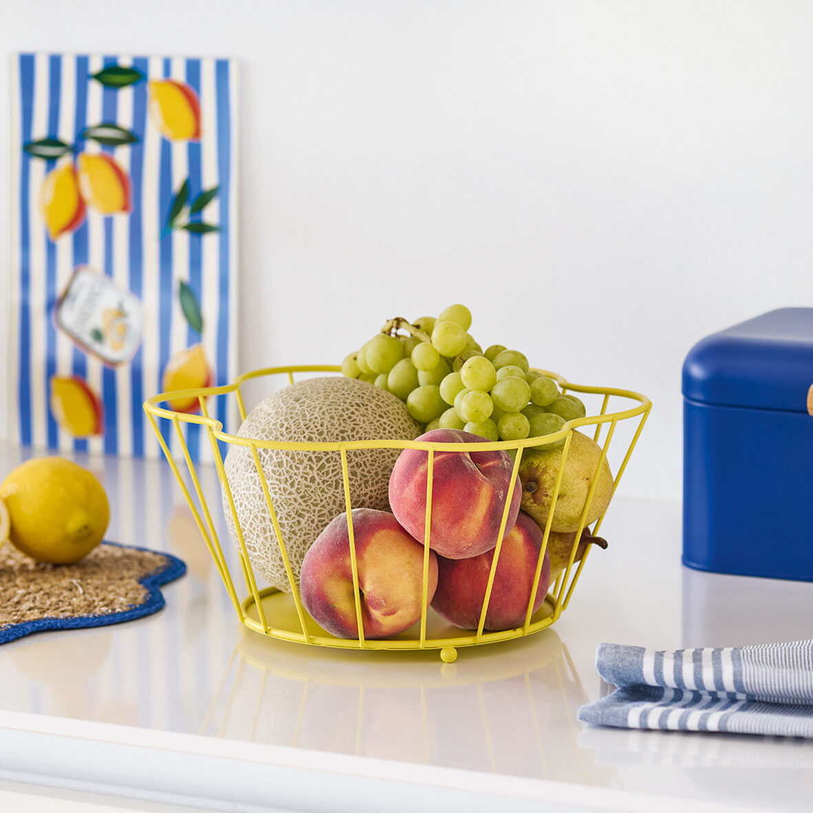 zeller-present-obstkorb-metall-gelb-fruchtschale image 4