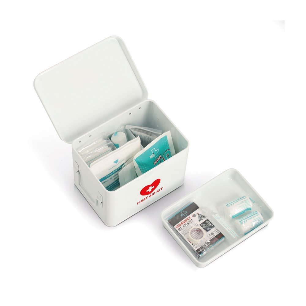 zeller-present-home-medizinbox-metall-wei-first-aid-2-ebenen image 3