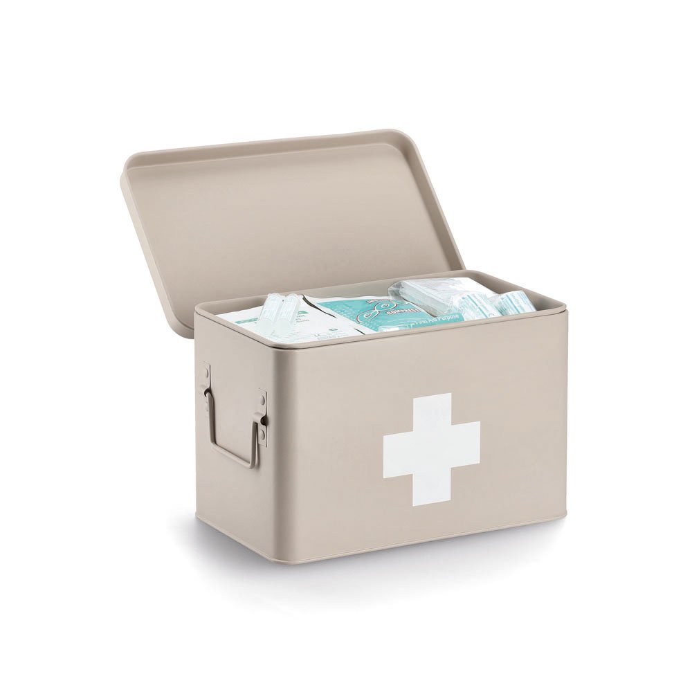 zeller-present-medizinbox-metall-beige-tablettenbox-mit-deckel image 5