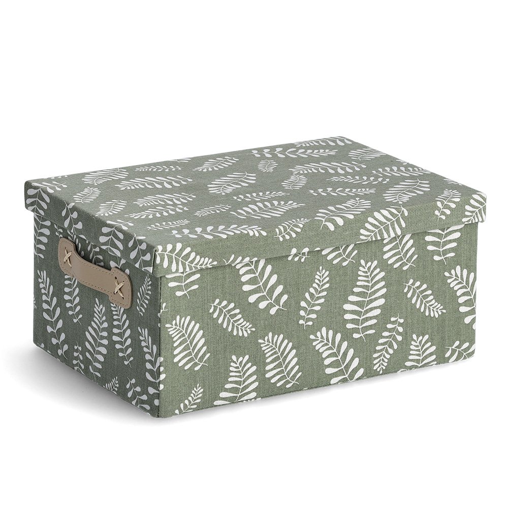 zeller-home-leaves-aufbewahrungsbox-baumwolle-deckel image 1