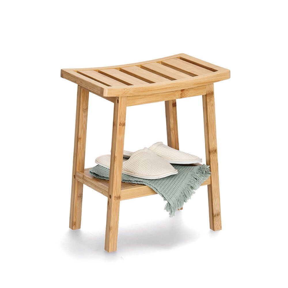 zeller-present-home-living-hocker-bambus-mit-ablage image 2