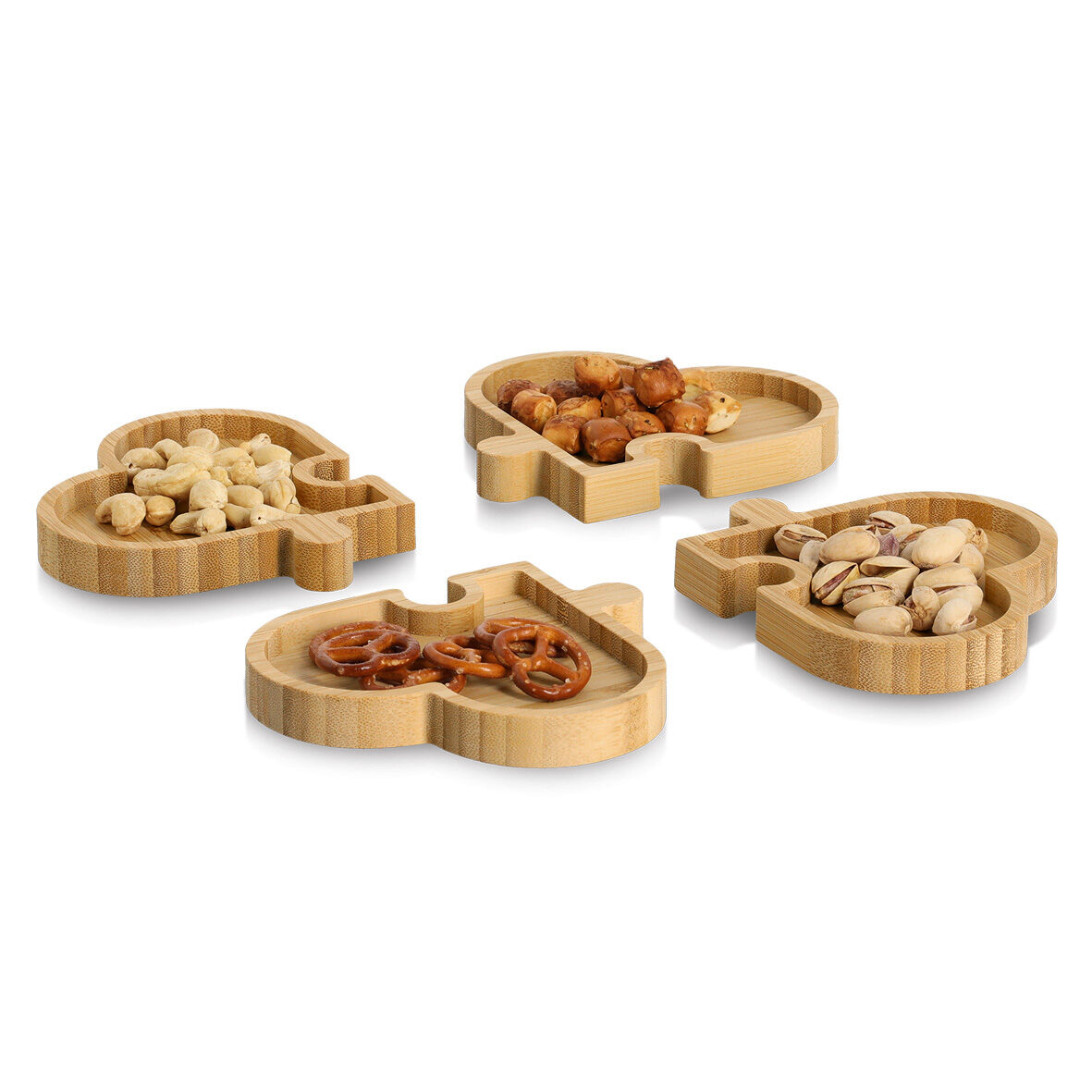zeller-present-k-che-snackteller-hearts-bambus-4-teilig-herz image 2