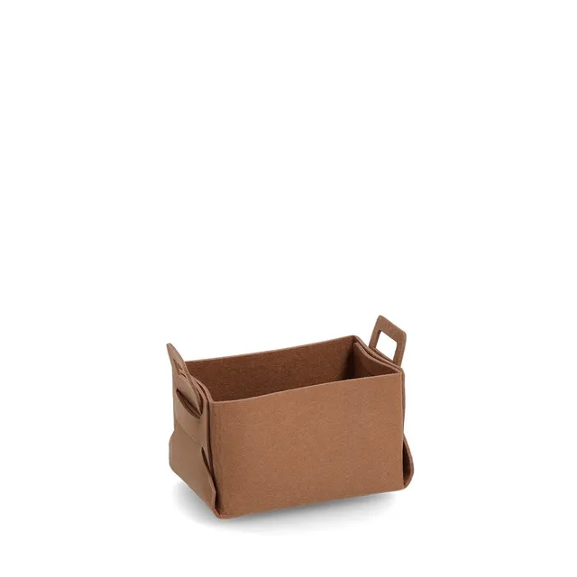 zeller-present-aufbewahrungskorb-filz-cognac-henkel image 1