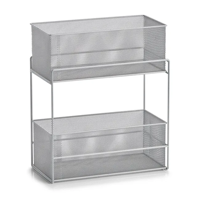 zeller-present-home-etagenregal-mit-2-k-rben-mesh-stahl image 1