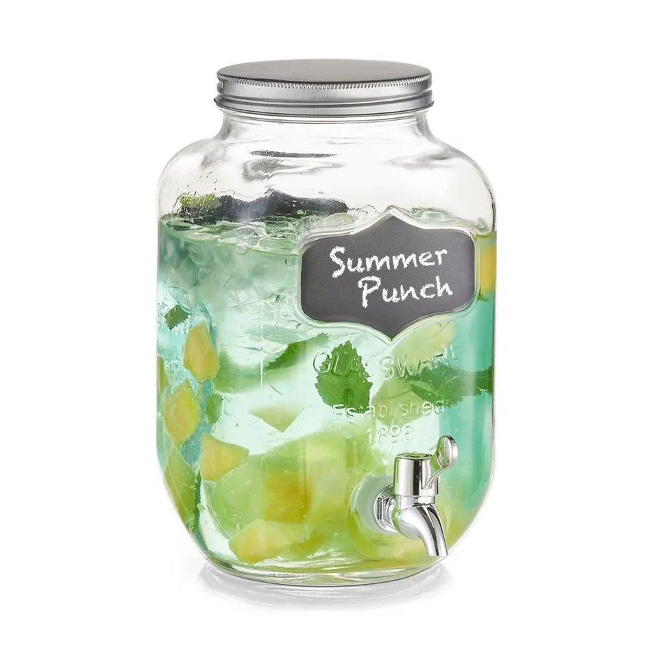 zeller-present-k-che-getr-nkespender-glas-3-8-l-mit-zapfhahn image 1