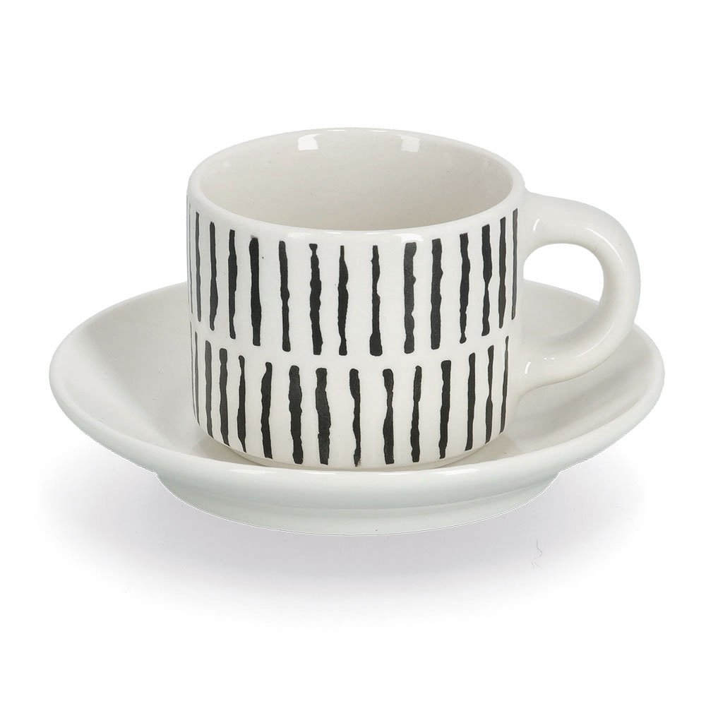 zeller-present-k-che-espresso-set-8-tlg-porzellan-schwarz-wei image 5