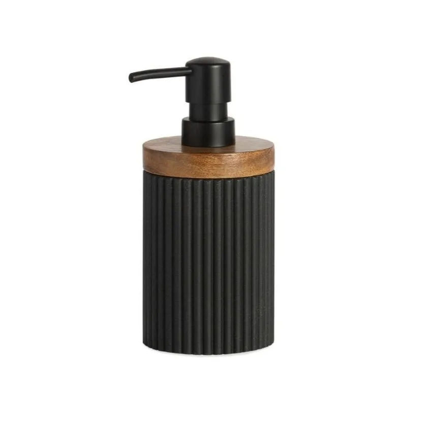 andrea-house-ba-o-seifenspender-schwarz-holz-resin image 1