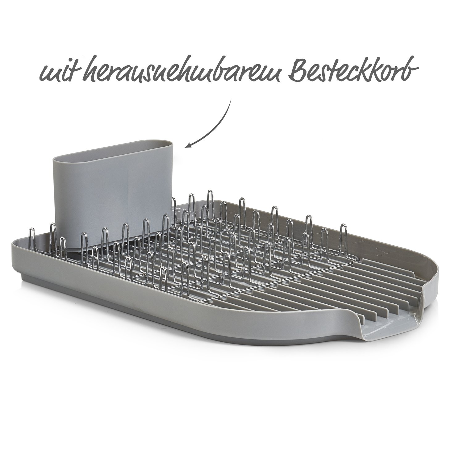zeller-present-k-che-geschirrabtropfst-nder-metall-kunststoff-grau image 3