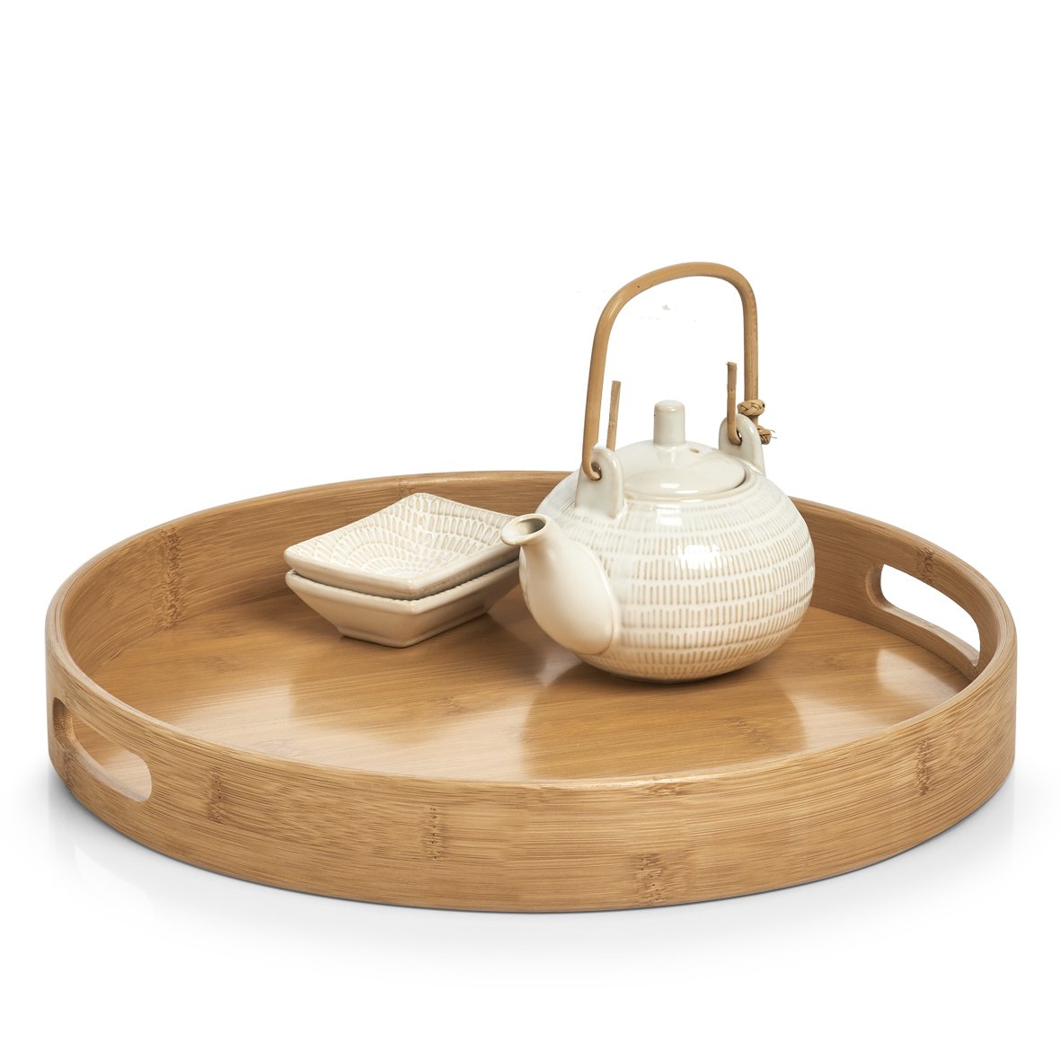 zeller-present-table-serviertablett-bambus-rund-mit-griff image 3