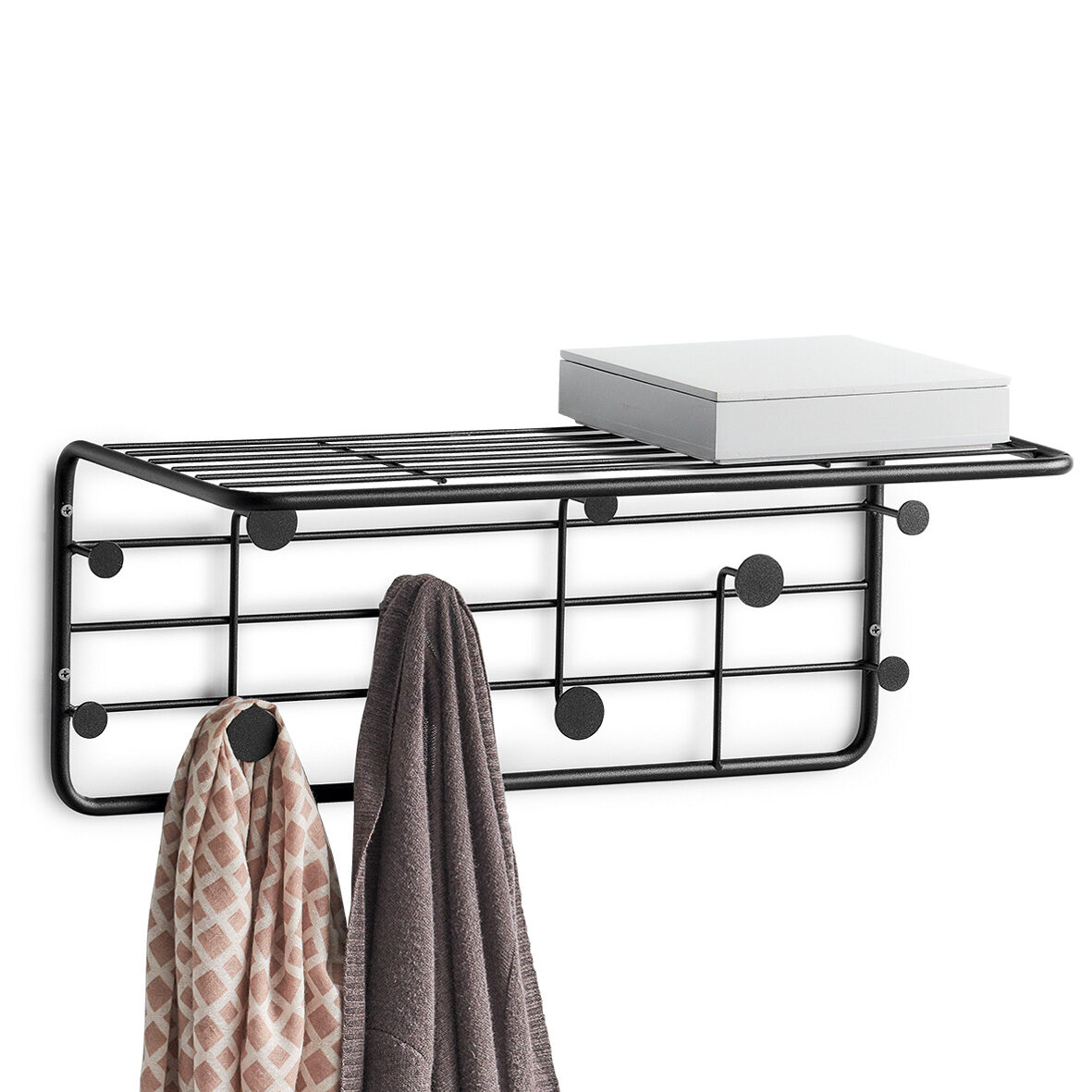 zeller-present-home-living-wandgarderobe-metall-schwarz-10-haken image 2