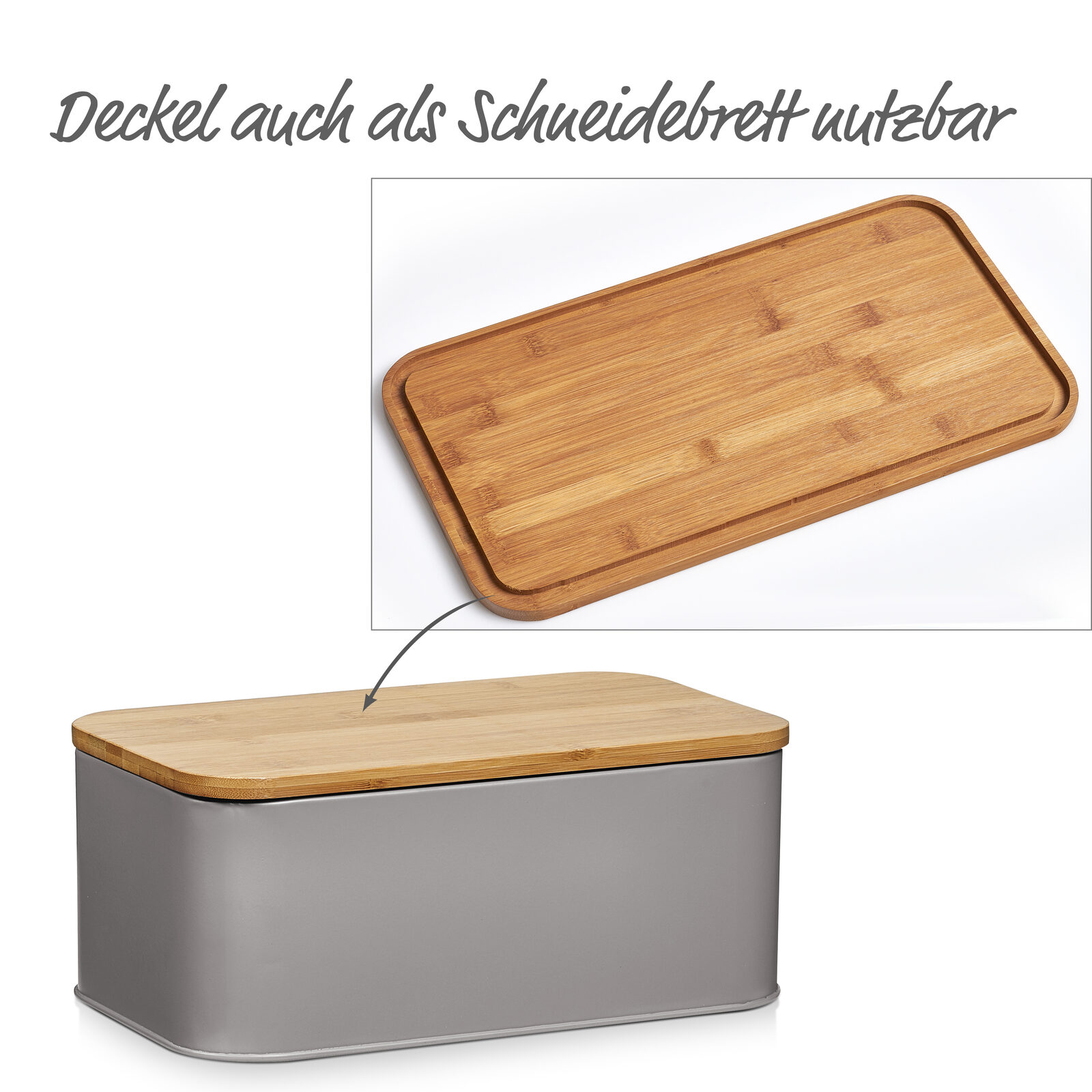 zeller-present-k-che-brotkasten-metall-matt-taupe-bambus image 4