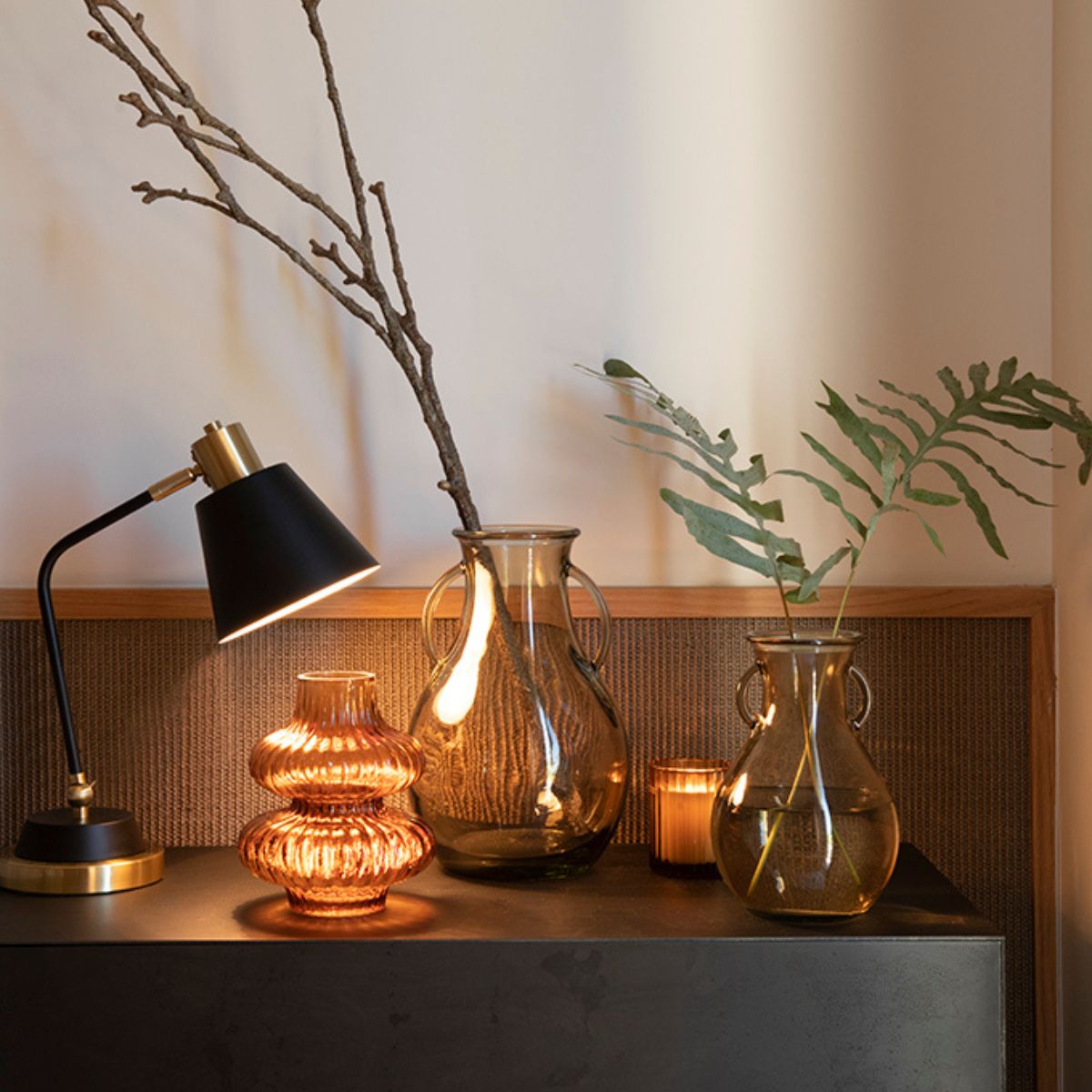 andrea-house-iluminaci-n-tischlampe-schwarz-metall-vintage image 2