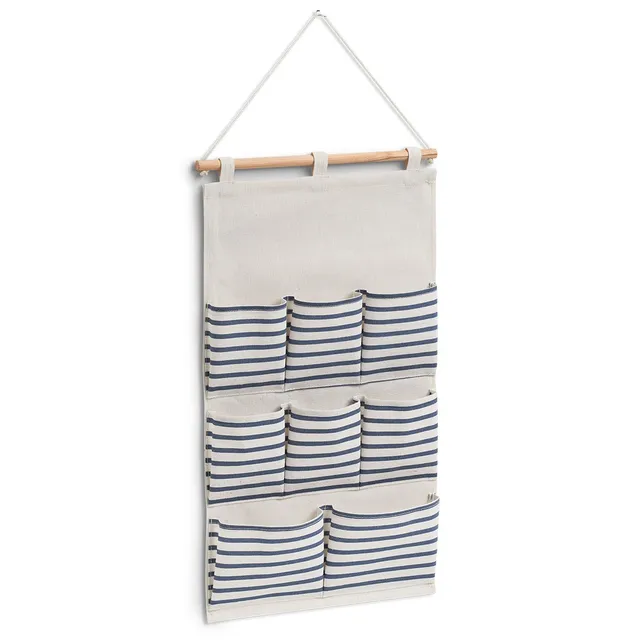 zeller-present-stripes-h-nge-aufbewahrung-8-f-cher-blau image 1