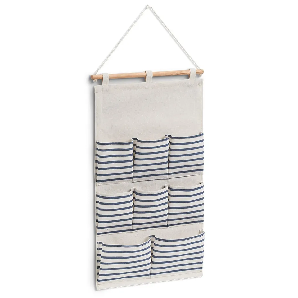 zeller-present-stripes-h-nge-aufbewahrung-8-f-cher-blau image 1