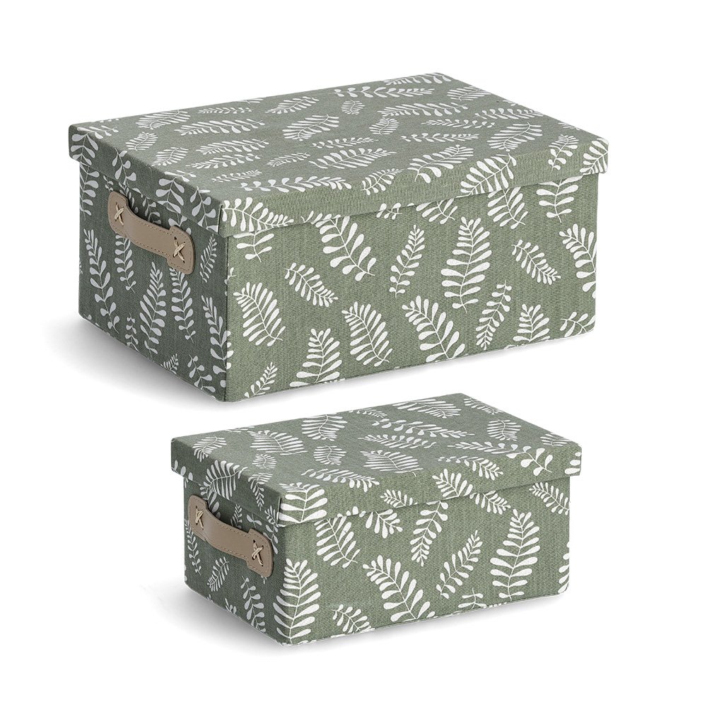 zeller-home-leaves-aufbewahrungsbox-baumwolle-deckel image 5