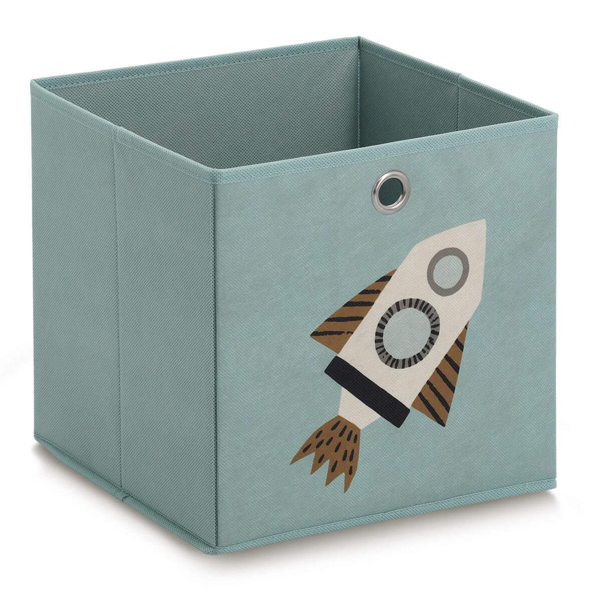 zeller-present-aufbewahrungsbox-rocket-vlies-petrol-kinderbox image 1