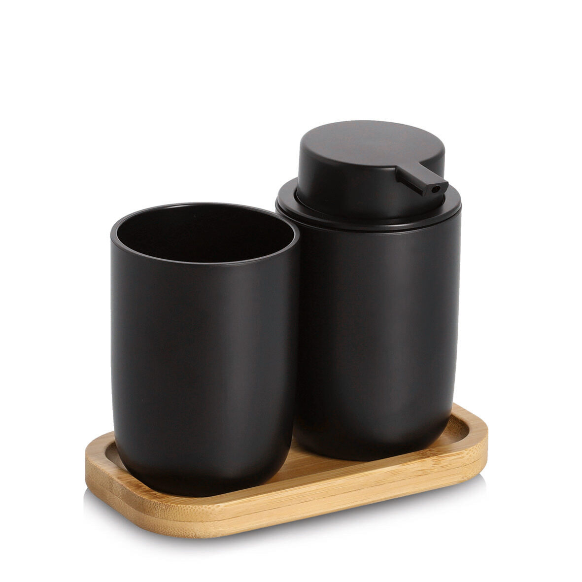 zeller-home-living-bad-accessoires-set-3-tlg-mattschwarz image 1