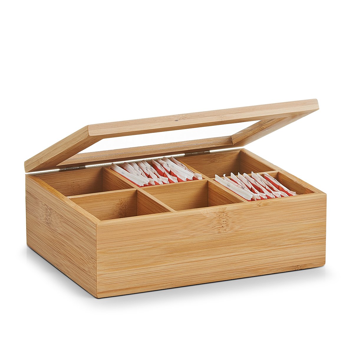 zeller-k-che-teebeutelbox-bambus-acryl-mit-deckel-aromadicht image 2