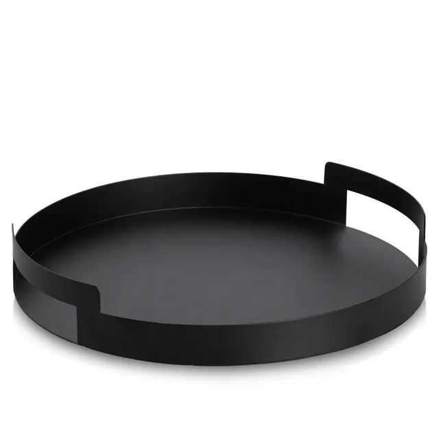 zeller-present-table-serviertablett-metall-schwarz-rund image 1