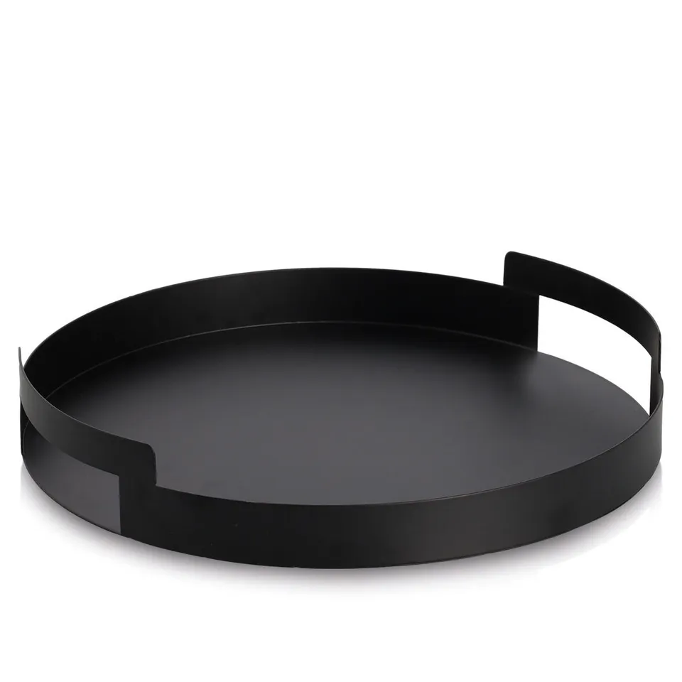 zeller-present-table-serviertablett-metall-schwarz-rund image 1