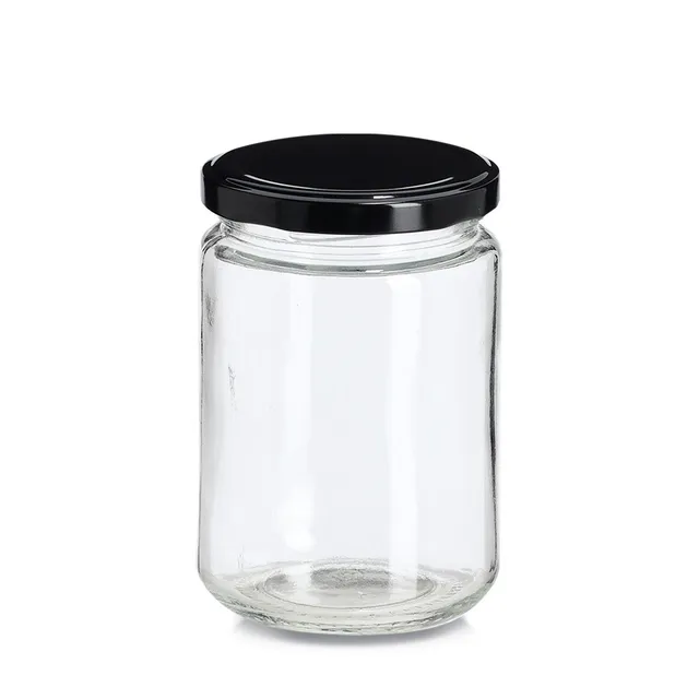 zeller-present-k-che-einmachglas-350-ml-schwarz-metalldeckel image 1