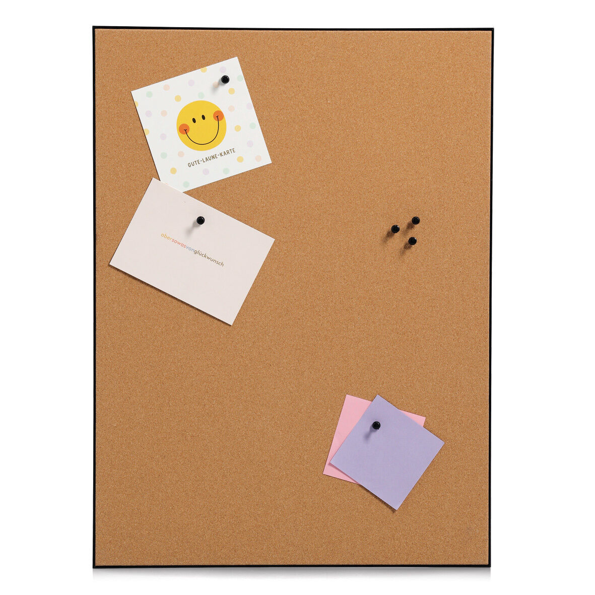 zeller-present-office-pinboard-kork-schwarz-inkl-pins image 2