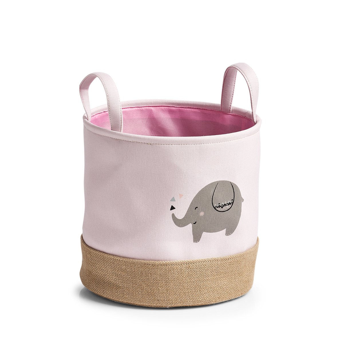 zeller-present-home-aufbewahrungskorb-elefant-rosa-jute image 1
