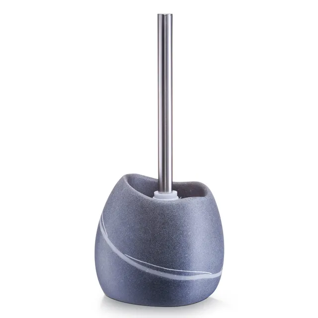 zeller-present-wc-b-rste-steinoptik-polyresin-mit-edelstahlgriff image 1