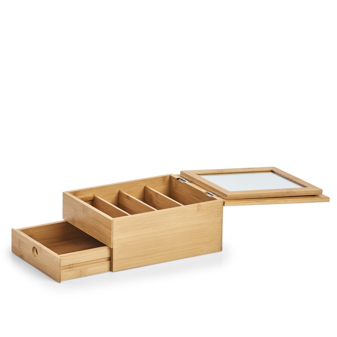 zeller-present-bad-schmuckk-stchen-mit-spiegel-bambus-schublade image 6