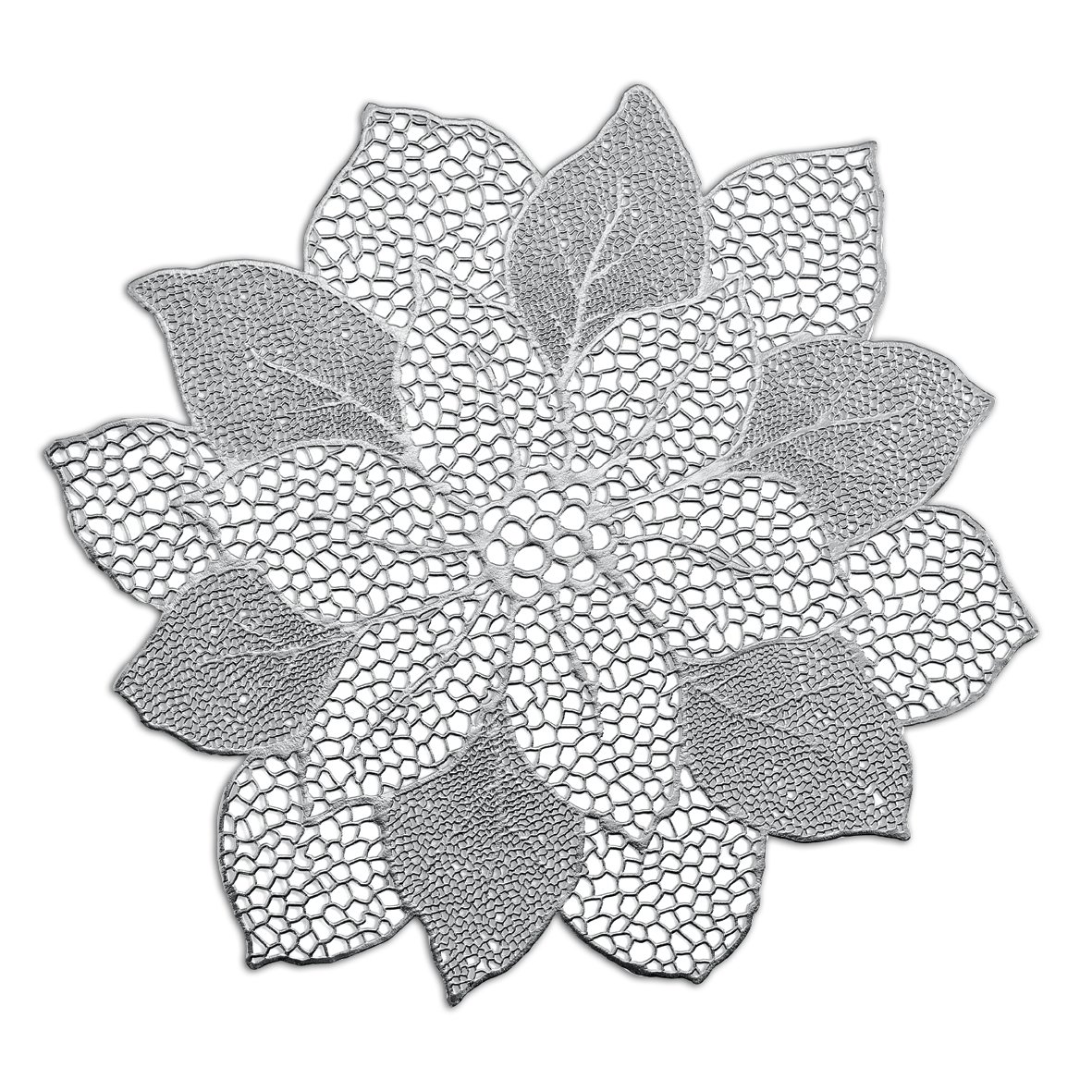 zeller-present-table-platzset-flower-kunststoff-silber-pvc image 1