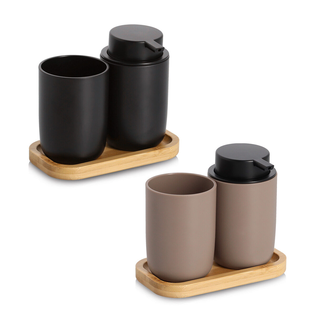 zeller-home-living-bad-accessoires-set-3-tlg-mattschwarz image 2