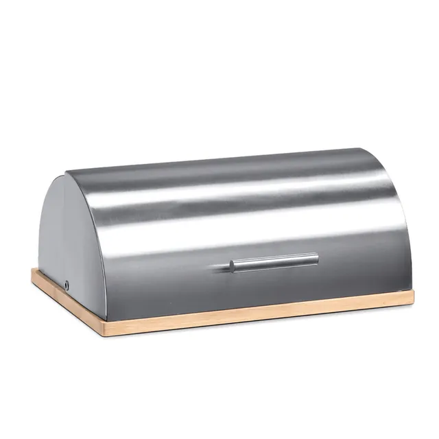 zeller-present-brotkasten-edelstahl-gummibaum-mit-l-ftung image 1