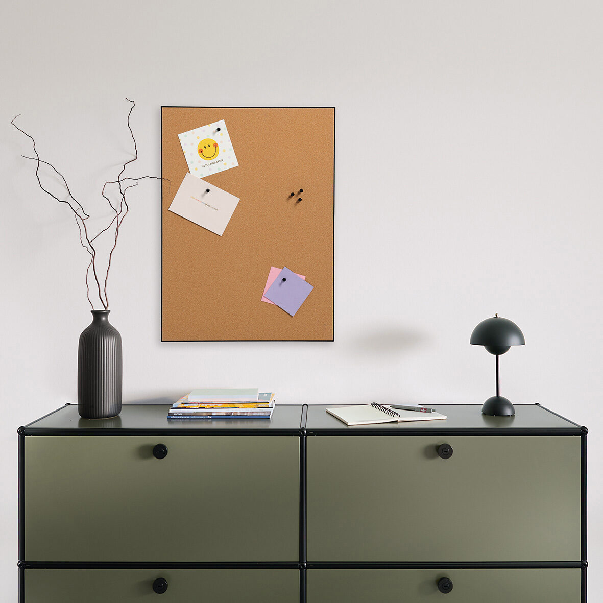 zeller-present-office-pinboard-kork-schwarz-inkl-pins image 4