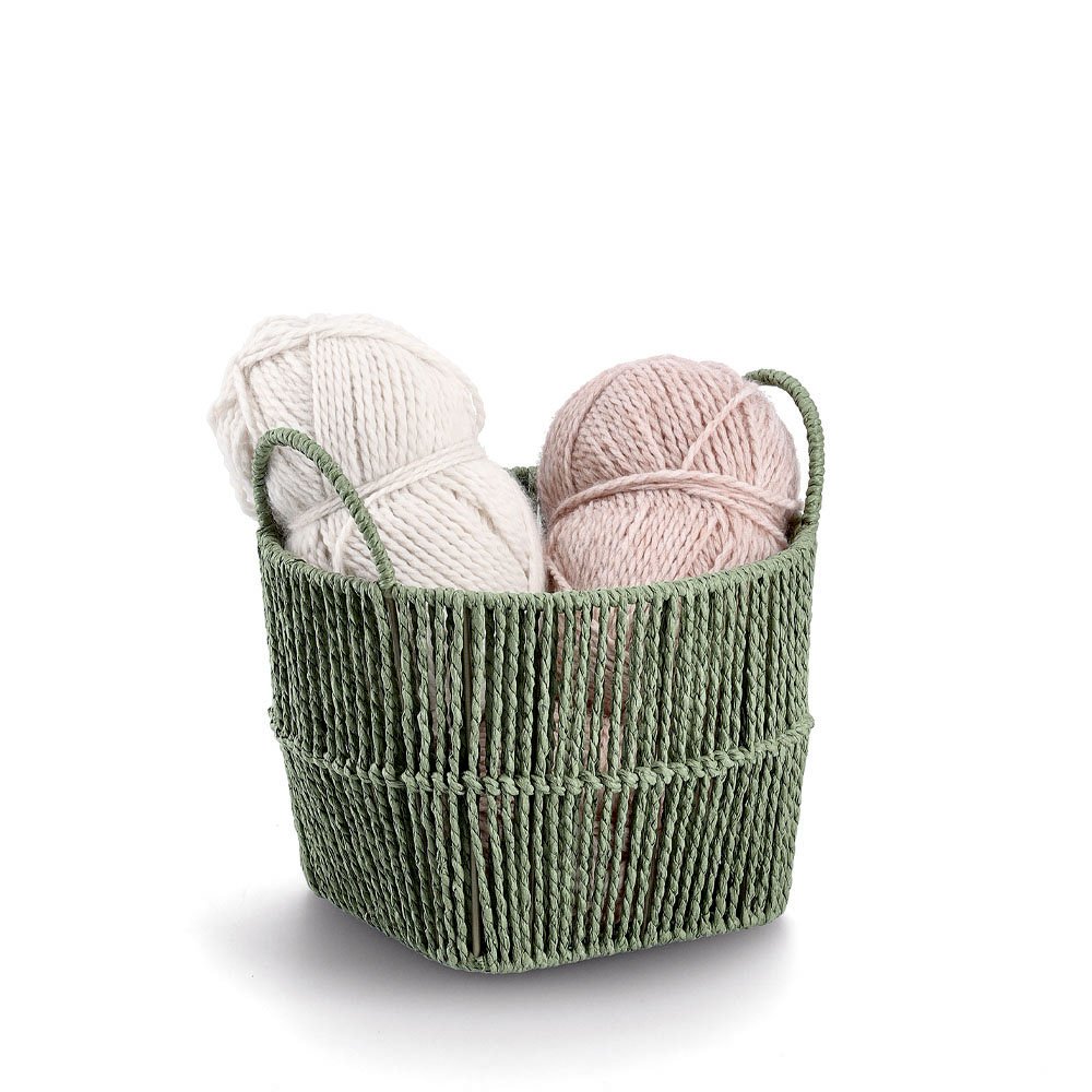zeller-present-home-living-aufbewahrungskorb-papiergeflecht-salbei image 2
