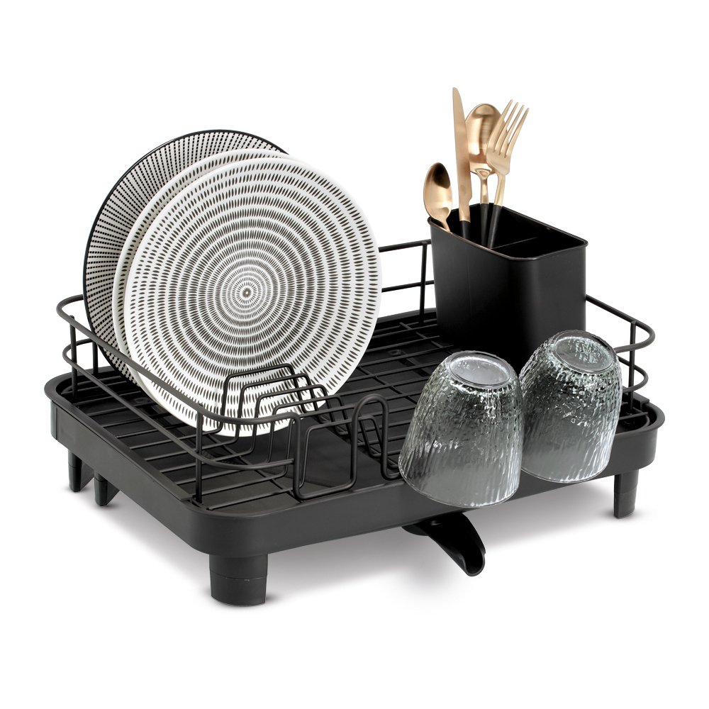 zeller-k-che-geschirrabtropfst-nder-abtropfst-nder-schwarz-kunststoff-metall image 2