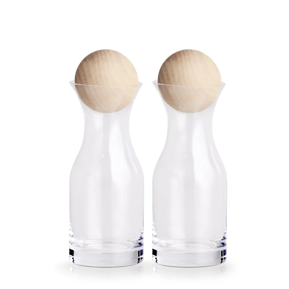 zeller-k-che-glaskaraffen-set-2tlg-250-ml-holzkugel image 1