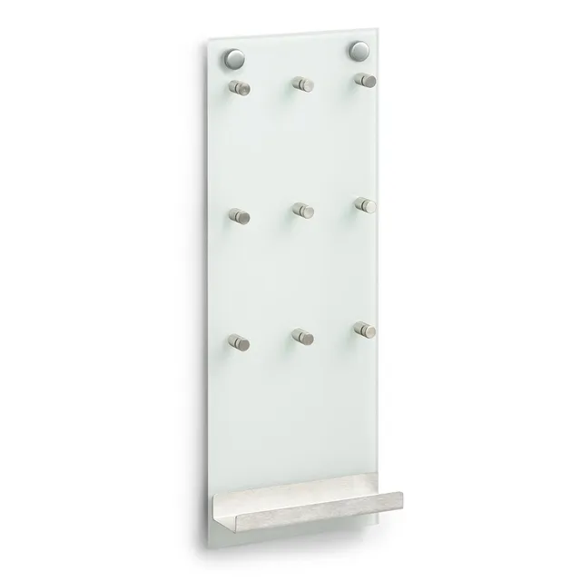zeller-present-schl-sselboard-glas-edelstahl-9-haken image 1
