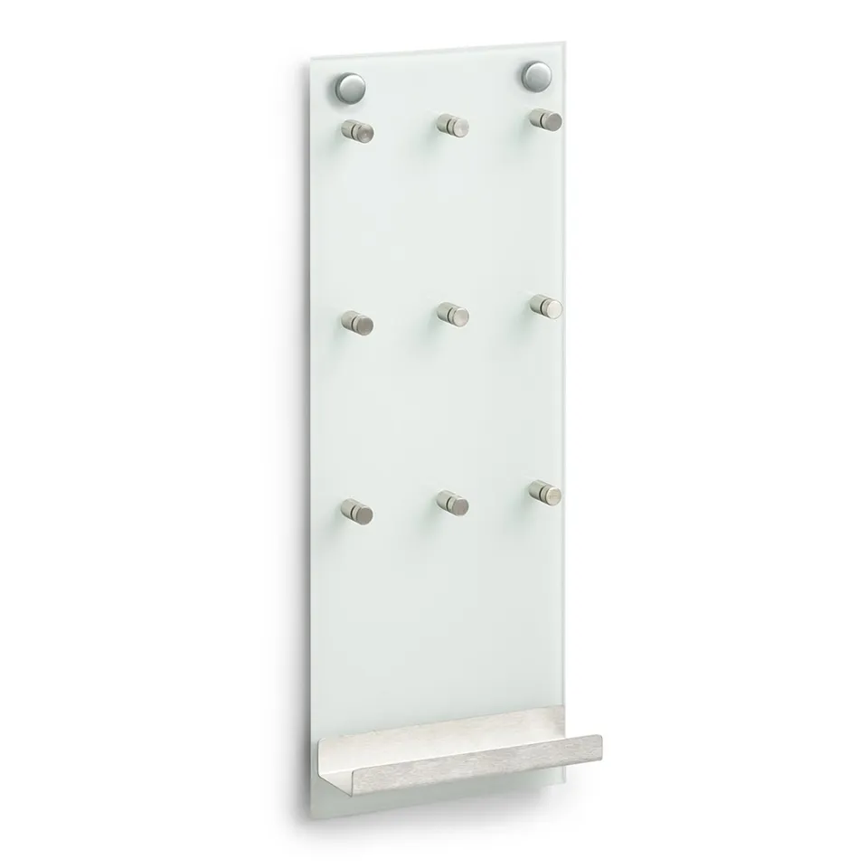 zeller-present-schl-sselboard-glas-edelstahl-9-haken image 1