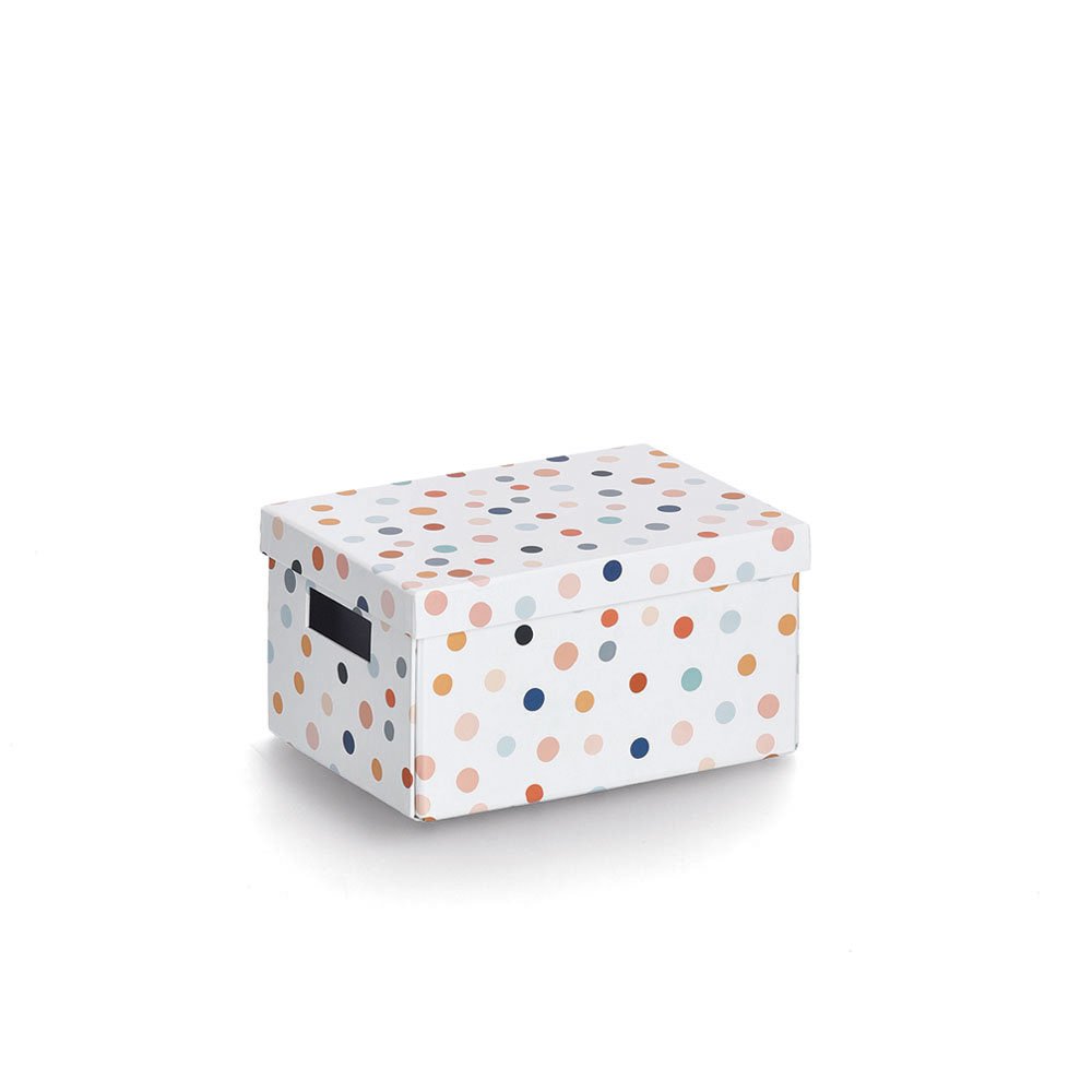 zeller-present-home-living-dots-aufbewahrungsbox-karton-bunt image 1
