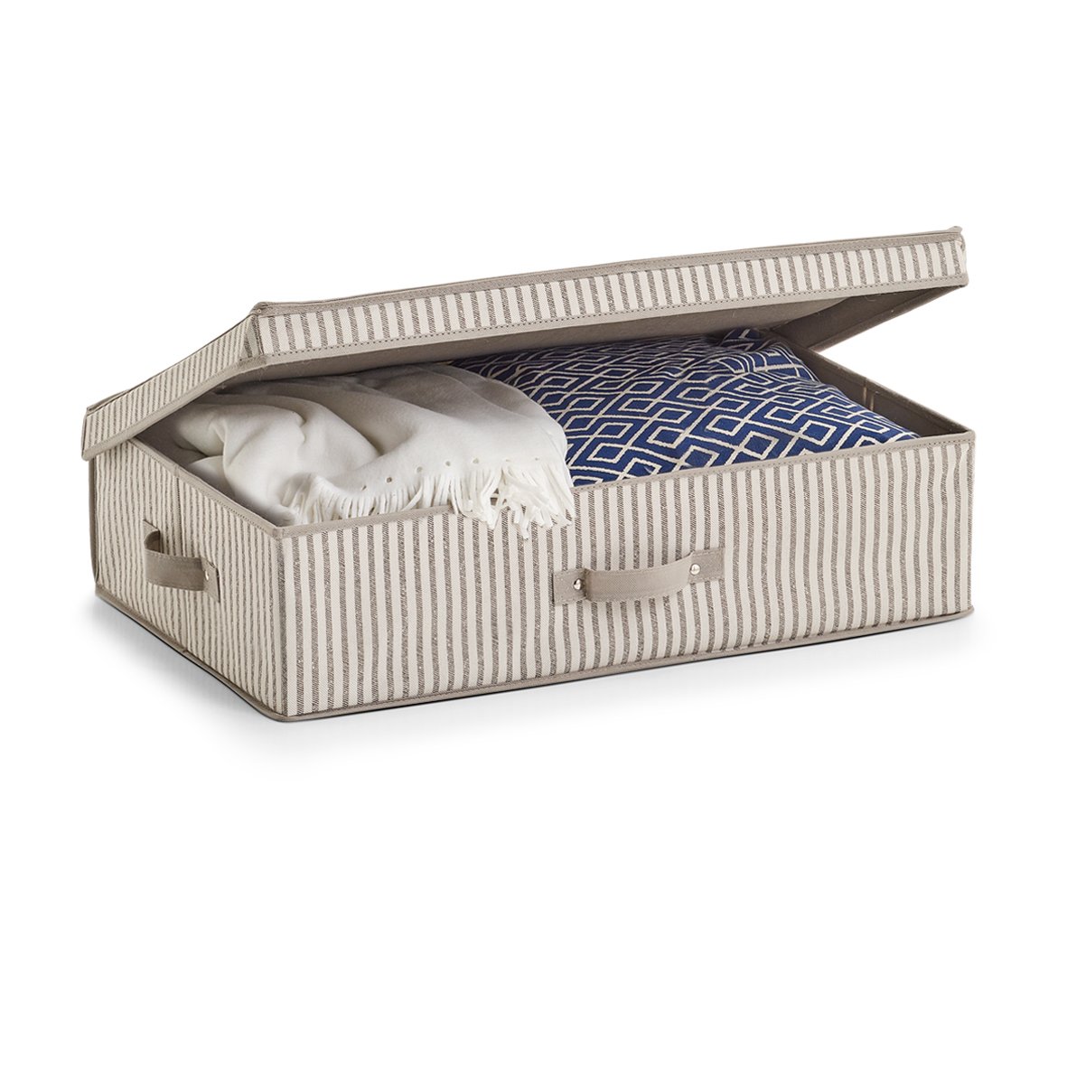 zeller-present-k-che-aufbewahrungsbox-stripes-vlies-beige-deckel image 3