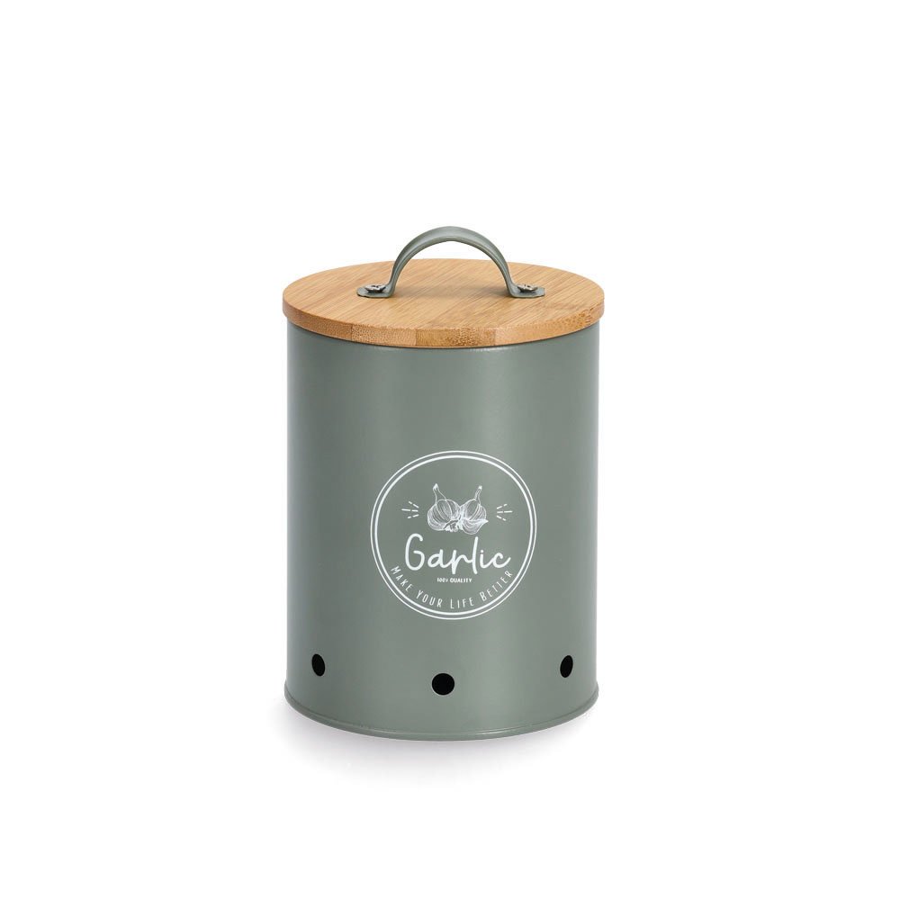 zeller-present-k-che-vorratsdose-garlic-gr-n-bambusdeckel image 1