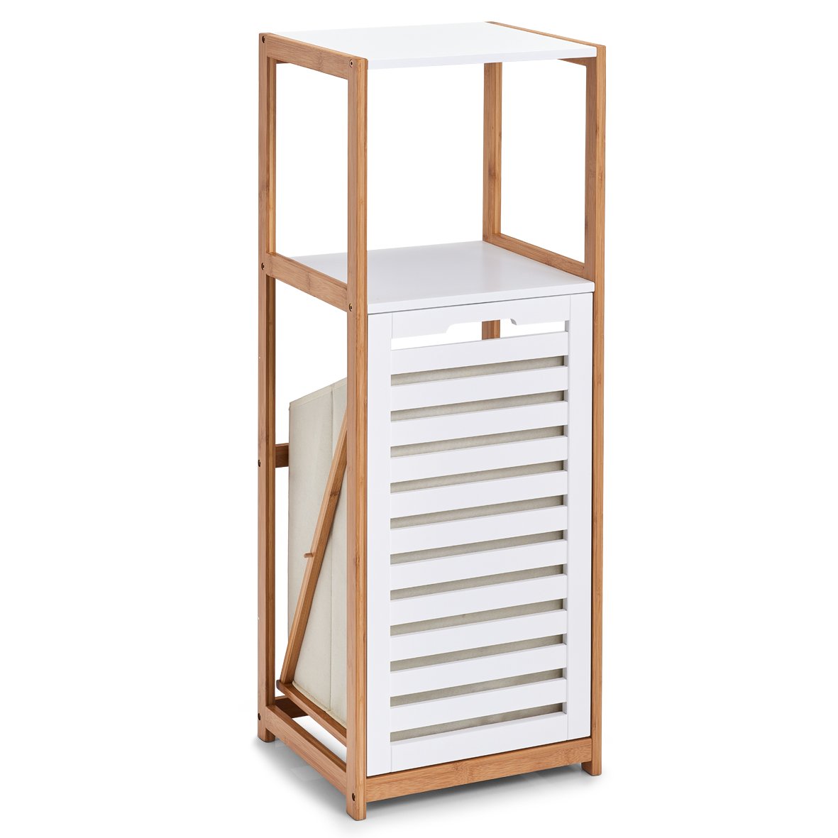 zeller-present-home-standregal-w-schesammler-bambus-mdf-wei image 1